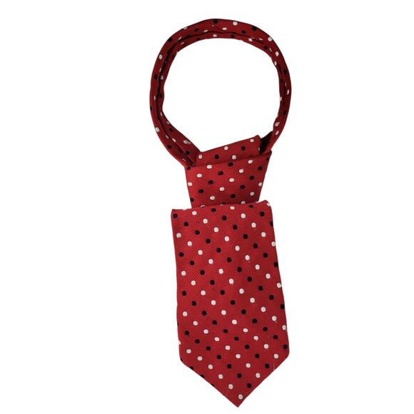 Vintage Christian Dior Silk Polyester Neck Tie Polka Dot Geometric Preppy - Picture 10 of 16